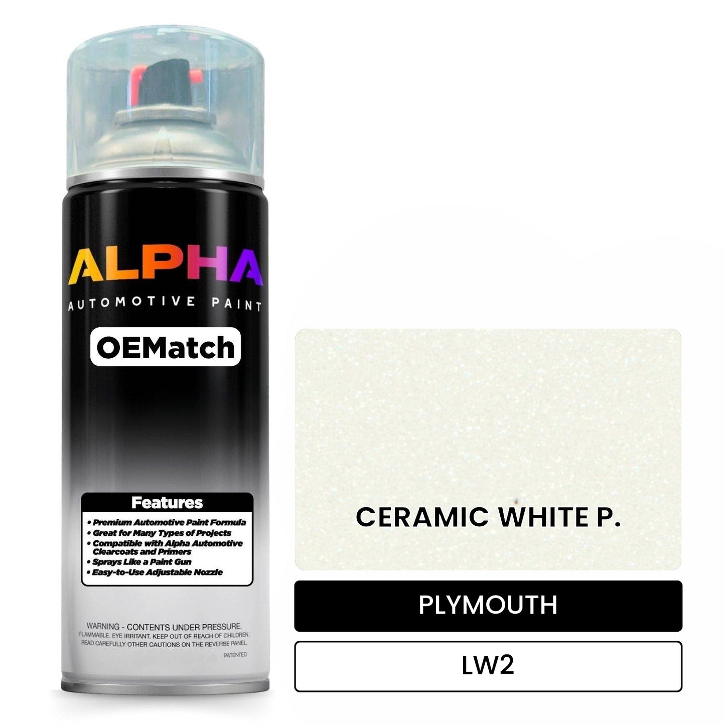 PLYMOUTH CERAMIC WHITE P. LW2 OEMatch Spraycan
