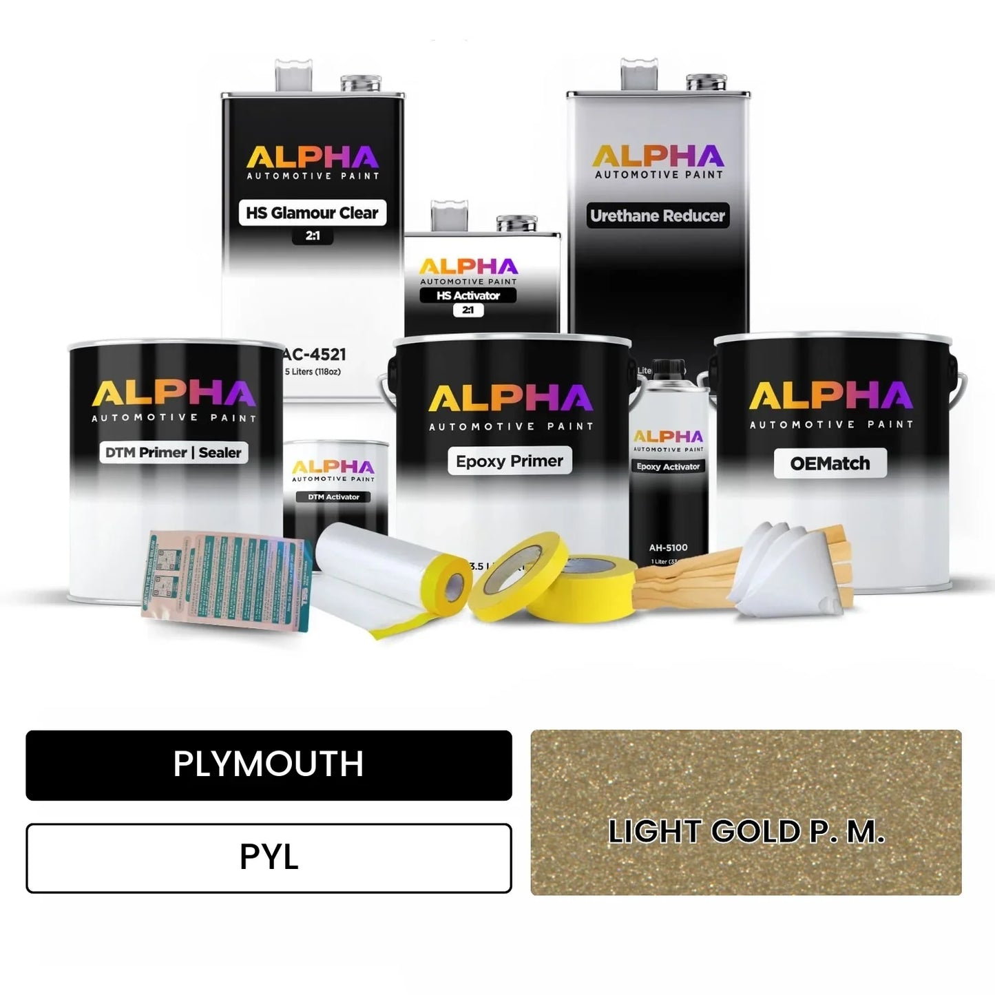 PLYMOUTH LIGHT GOLD P. M. PYL OEMatch Vehicle Paint Kit