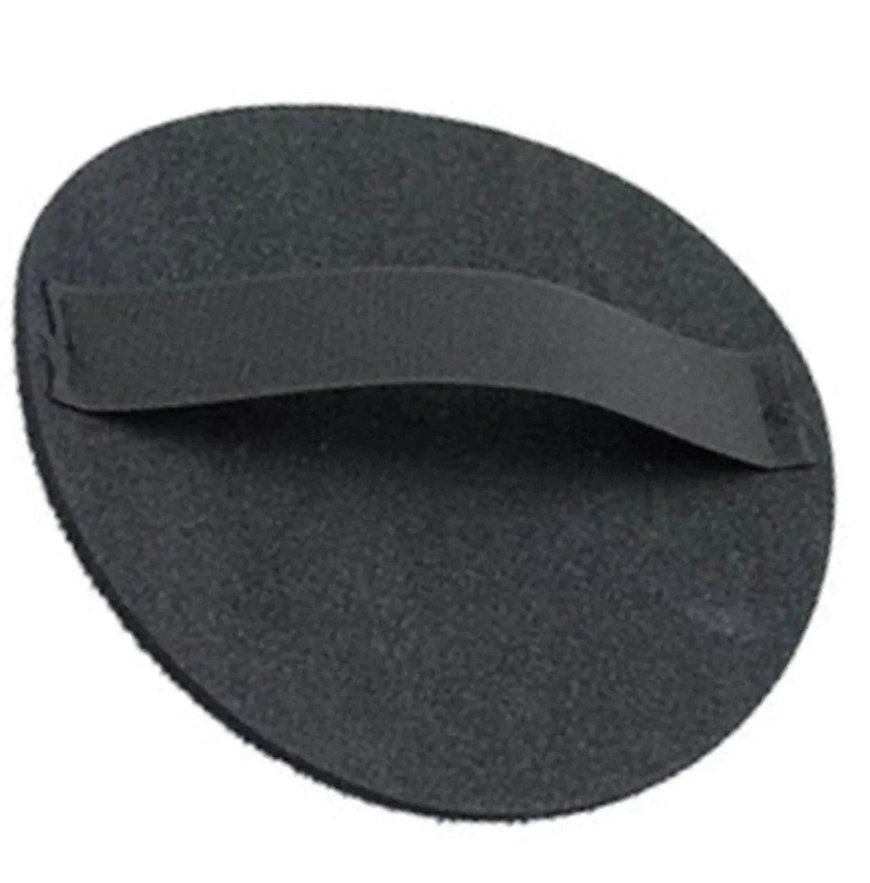 Black polishing pad with velcro hand holder for car detailing and paint correction