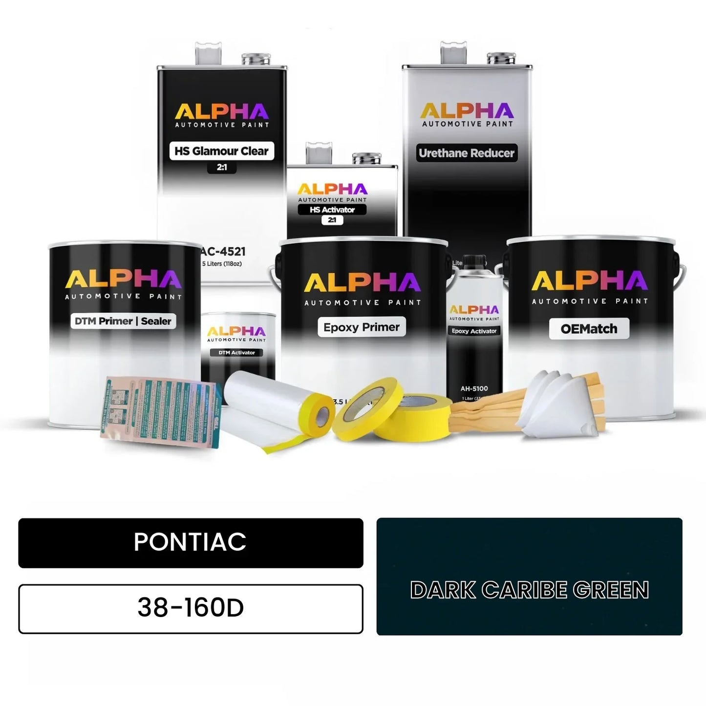 PONTIAC DARK CARIBE GREEN 38-160D OEMatch Vehicle Paint Kit