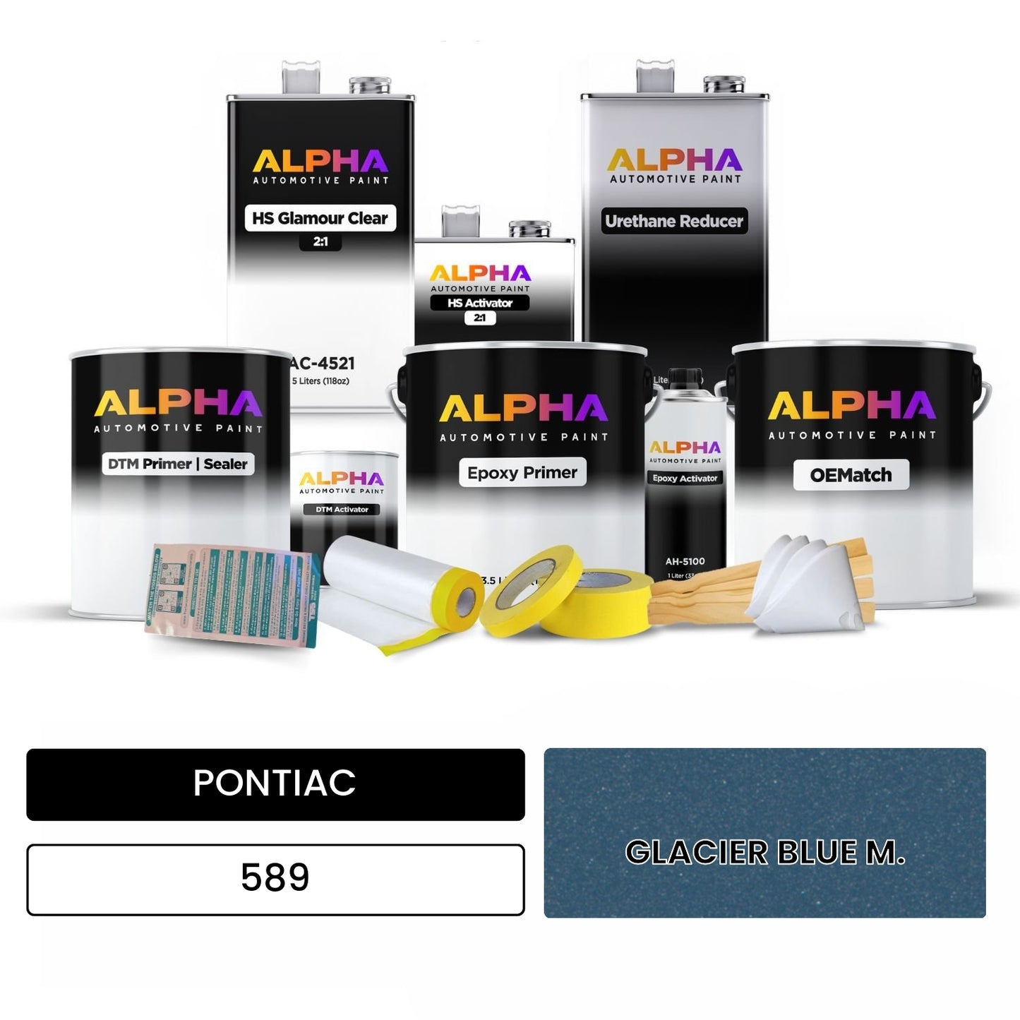 PONTIAC GLACIER BLUE M. 589 OEMatch Vehicle Paint Kit