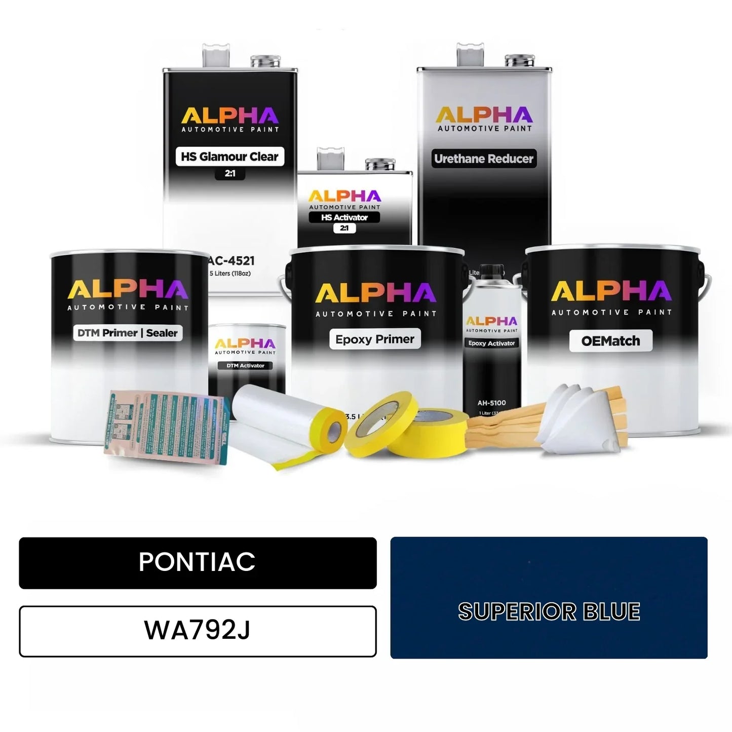 PONTIAC SUPERIOR BLUE WA792J OEMatch Vehicle Paint Kit
