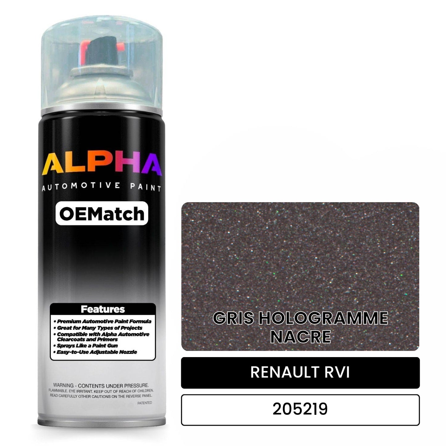 RENAULT RVI GRIS HOLOGRAMME NACRE 205219 OEMatch Spraycan
