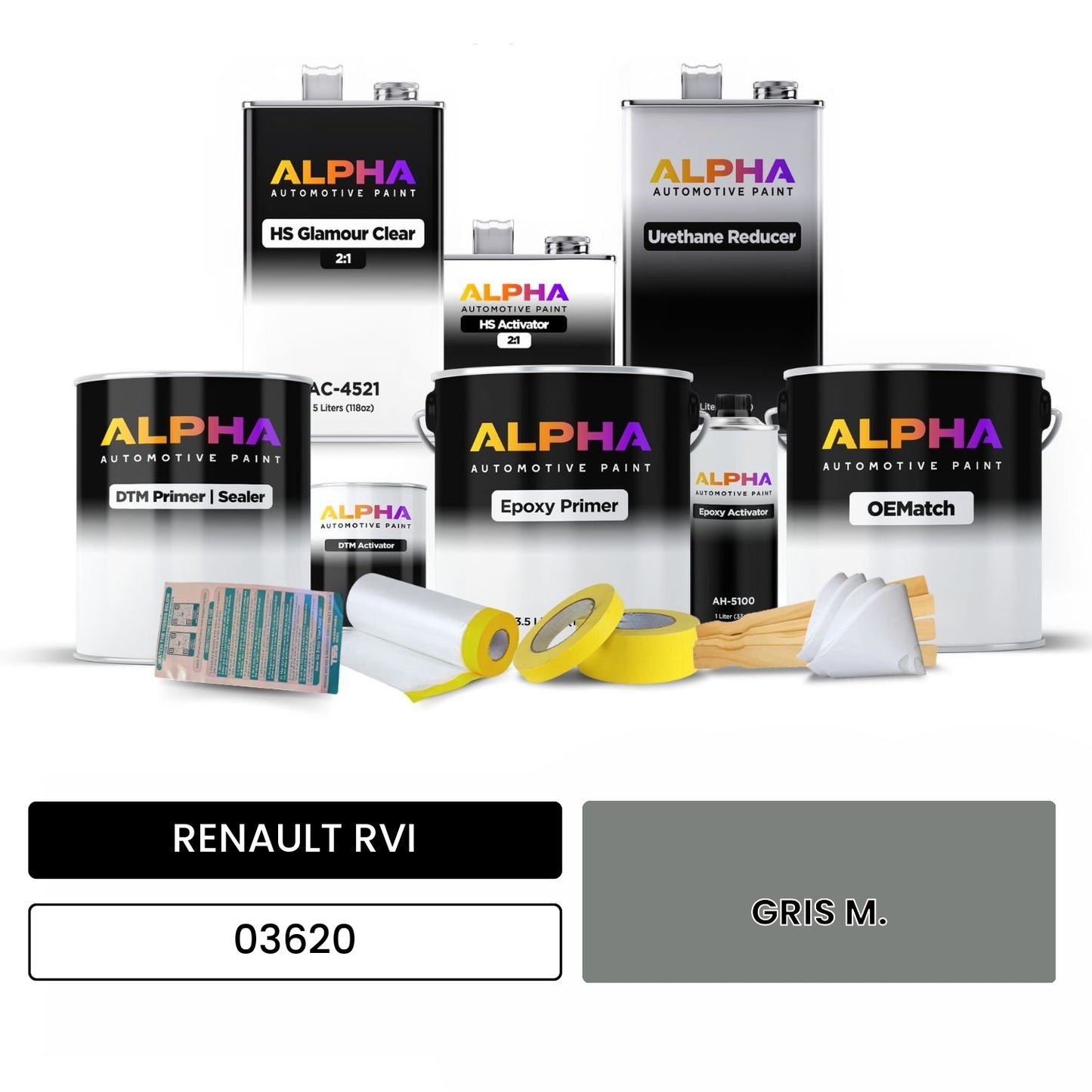 RENAULT RVI GRIS M. 03620 OEMatch Vehicle Paint Kit