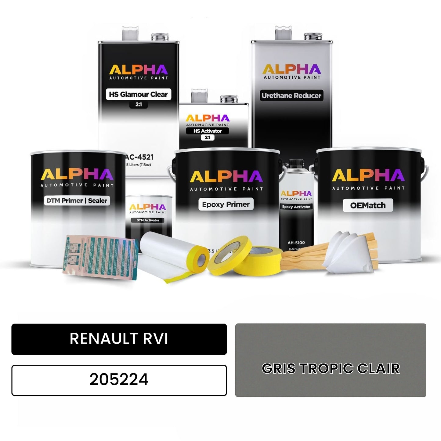 RENAULT RVI GRIS TROPIC CLAIR 205224 OEMatch Vehicle Paint Kit