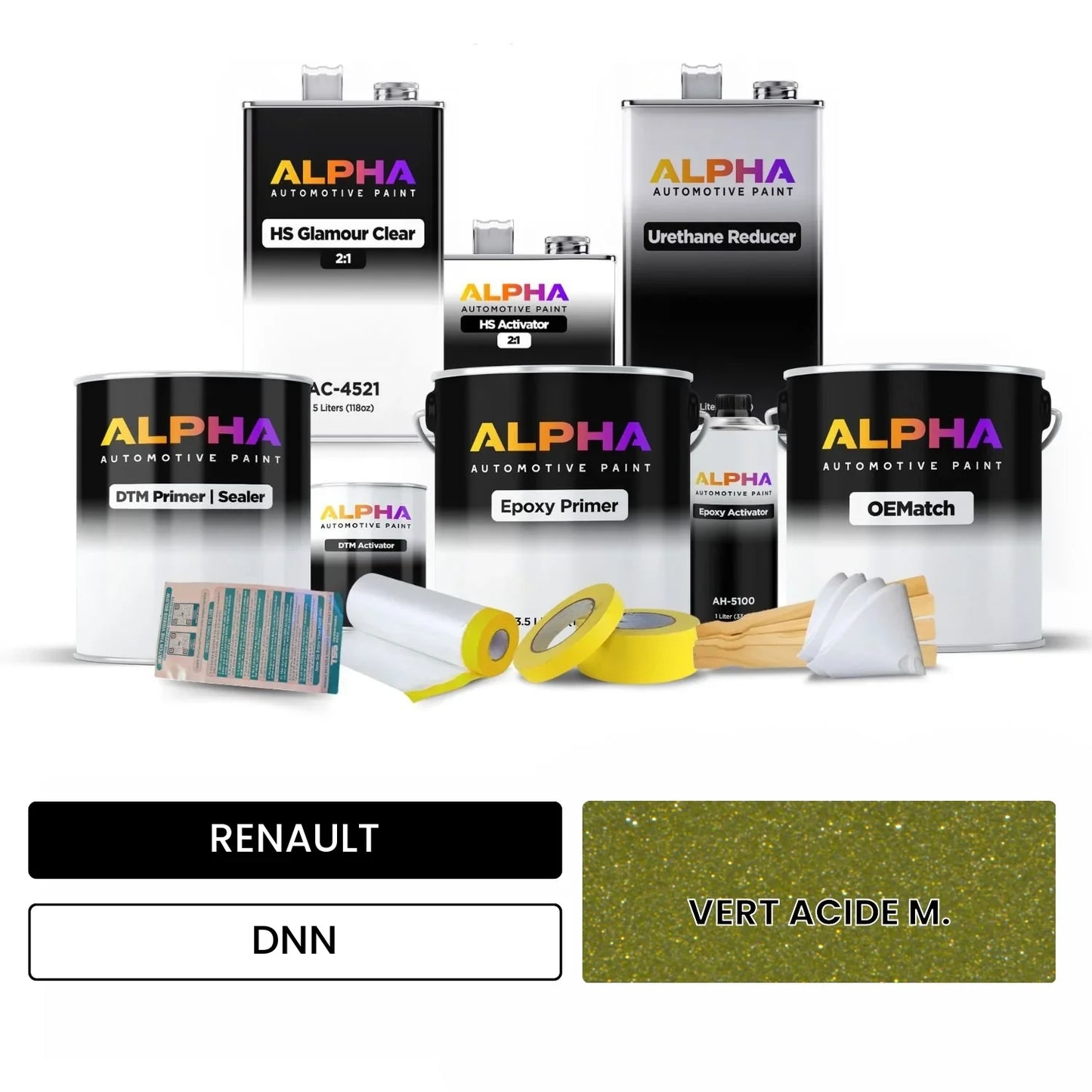 RENAULT VERT ACIDE M. DNN OEMatch Vehicle Paint Kit
