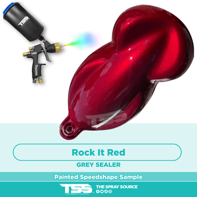 Rock It Red Pre-Sprayed Speedshape Paint Sample (Grey Ground Coat) - The Spray Source - Tamco Paint