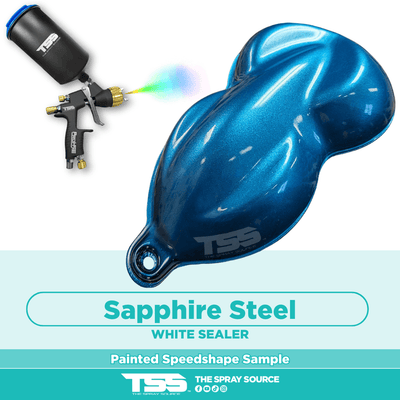 Sapphire Steel Pre-Sprayed Speedshape Paint Sample (Grey Ground Coat) - The Spray Source - Alpha Pigments