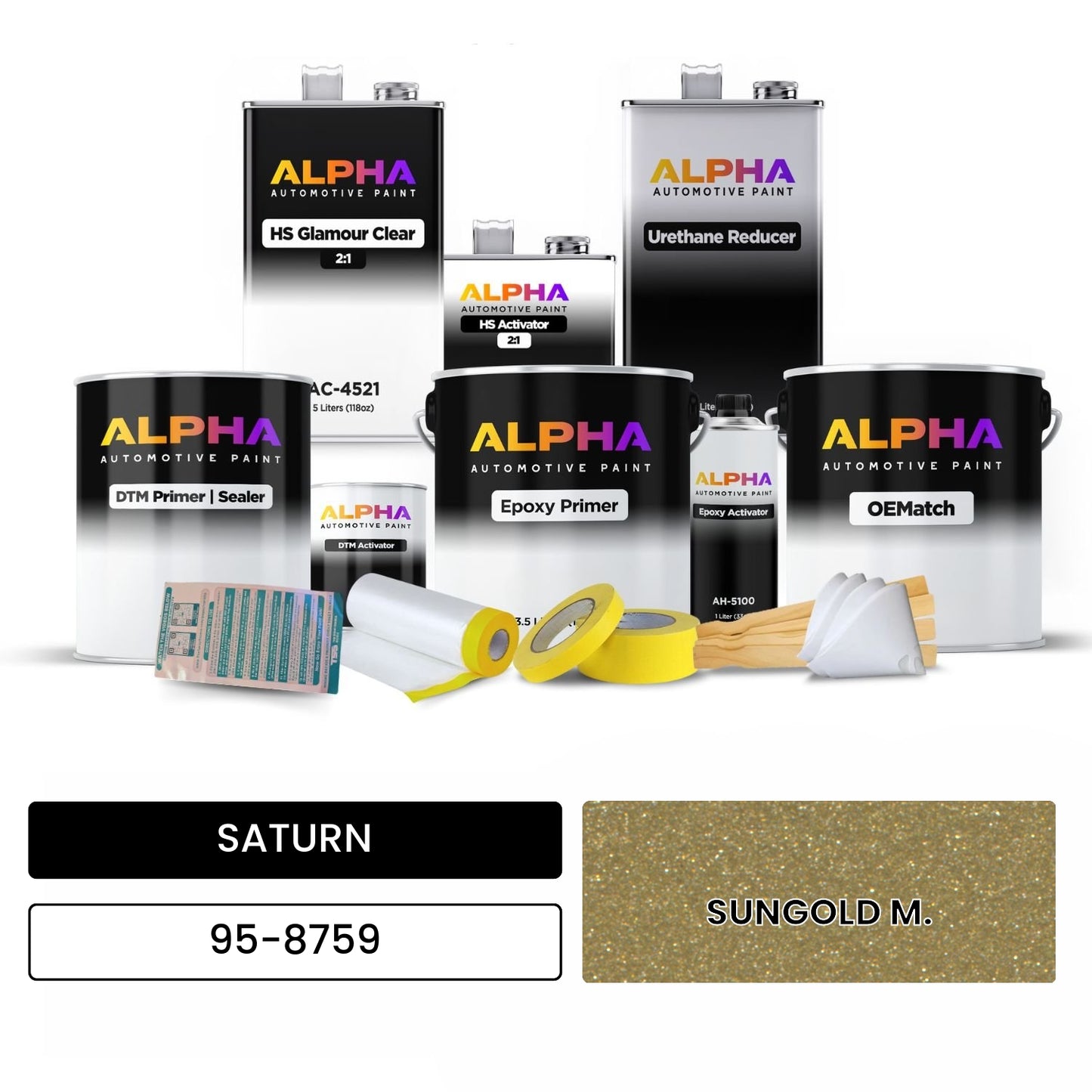 SATURN SUNGOLD M. 95-8759 OEMatch Vehicle Paint Kit