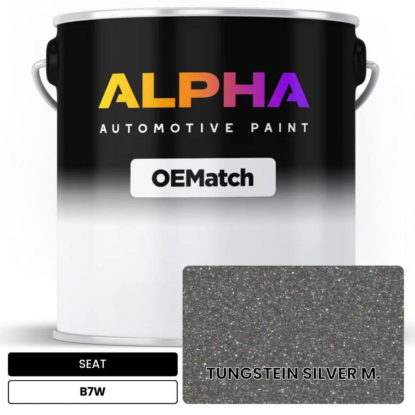 SEAT TUNGSTEIN SILVER M. B7W OEMatch Basecoat