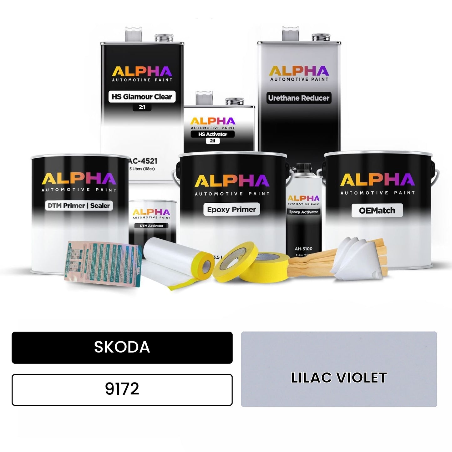 SKODA LILAC VIOLET 9172 OEMatch Vehicle Paint Kit