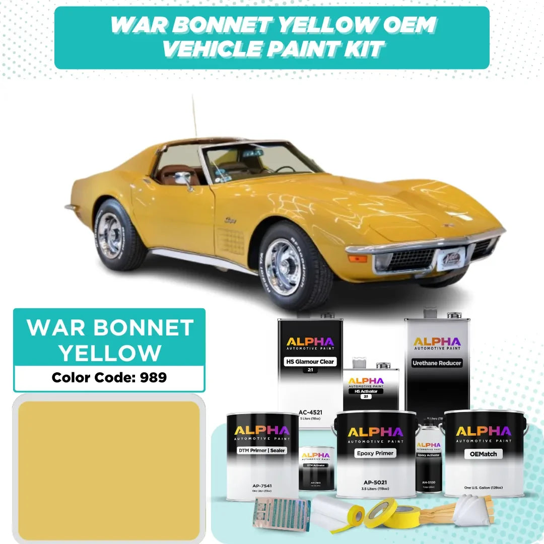 Chevrolet War Bonnet Yellow 989 OEM vehicle paint kit