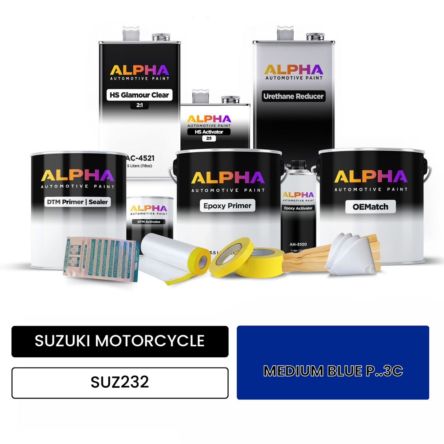 SUZUKI MOTORCYCLE MEDIUM BLUE P..3C SUZ232 OEMatch Vehicle Paint Kit
