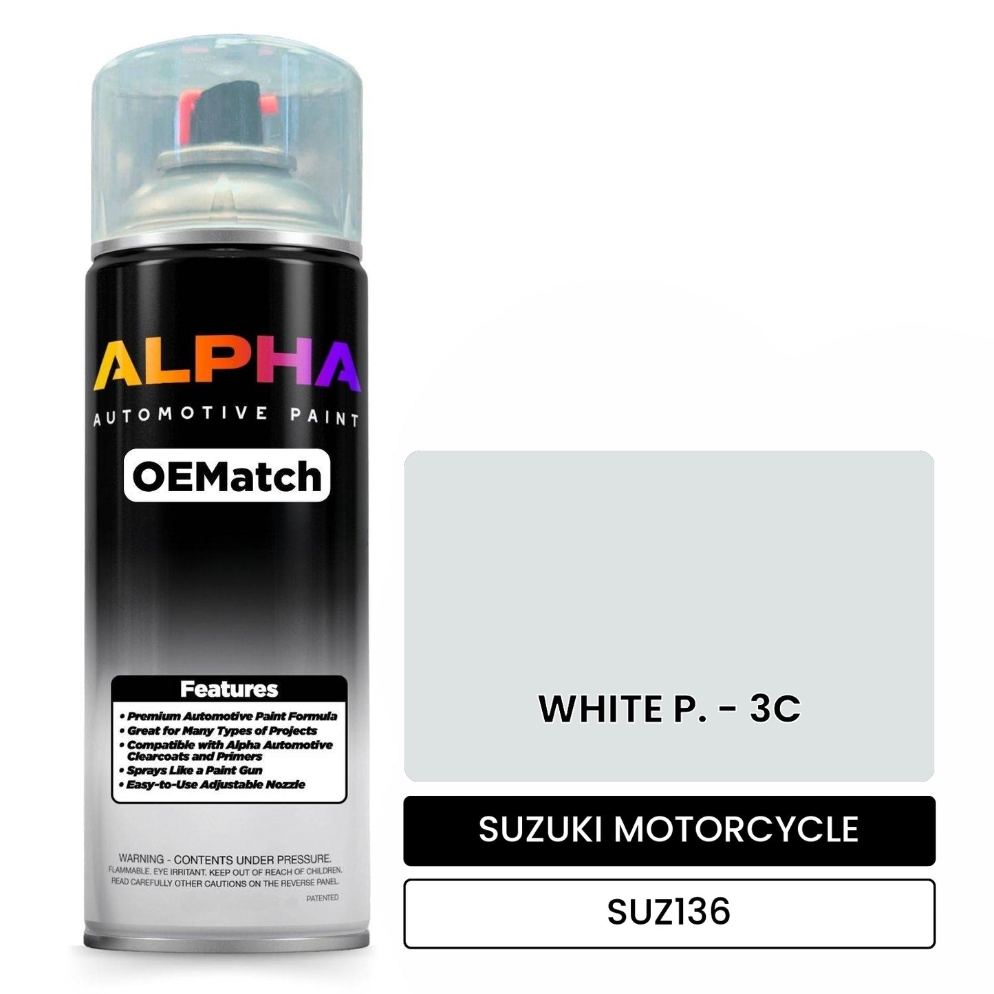 SUZUKI MOTORCYCLE WHITE P. - 3C SUZ136 OEMatch Spraycan