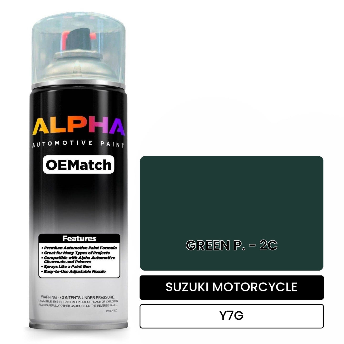 SUZUKI MOTORCYCLE GREEN P. - 2C Y7G OEMatch Spraycan