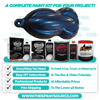 Texas Metal Blue Small Car Kit (Black Ground Coat) - The Spray Source - Alpha Pigments
