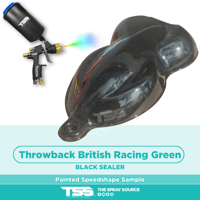 Throwback British Racing Green Pre-Sprayed Speedshape Paint Sample (Black Ground Coat) - The Spray Source - Tamco Paint