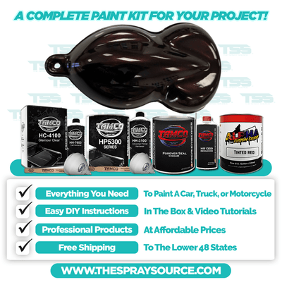 Tinted Red Extra Large Car Kit (Black Ground Coat) - The Spray Source - Alpha Pigments