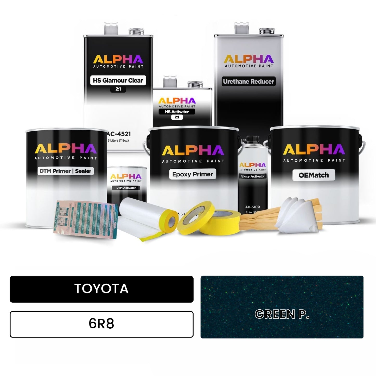 TOYOTA GREEN P. 6R8 OEMatch Vehicle Paint Kit