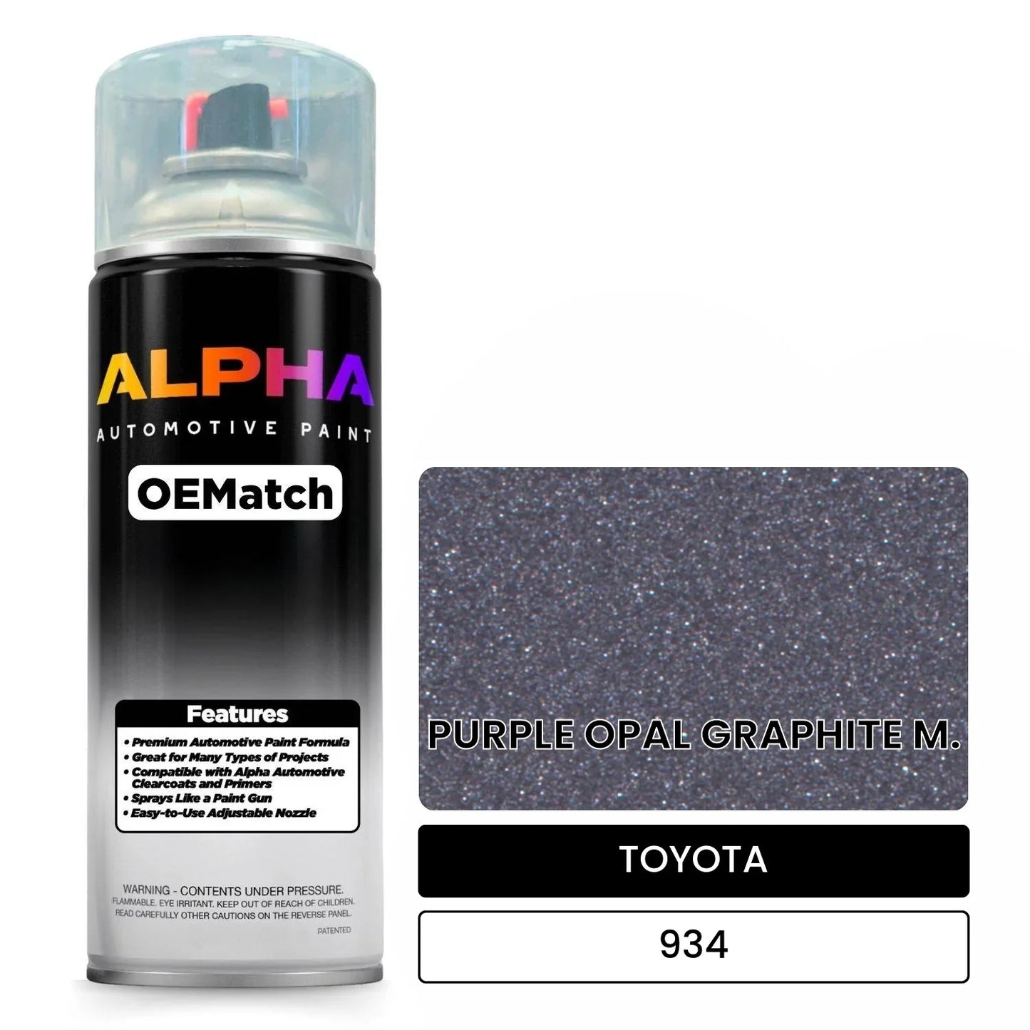 TOYOTA PURPLE OPAL GRAPHITE M. 934 OEMatch Spraycan