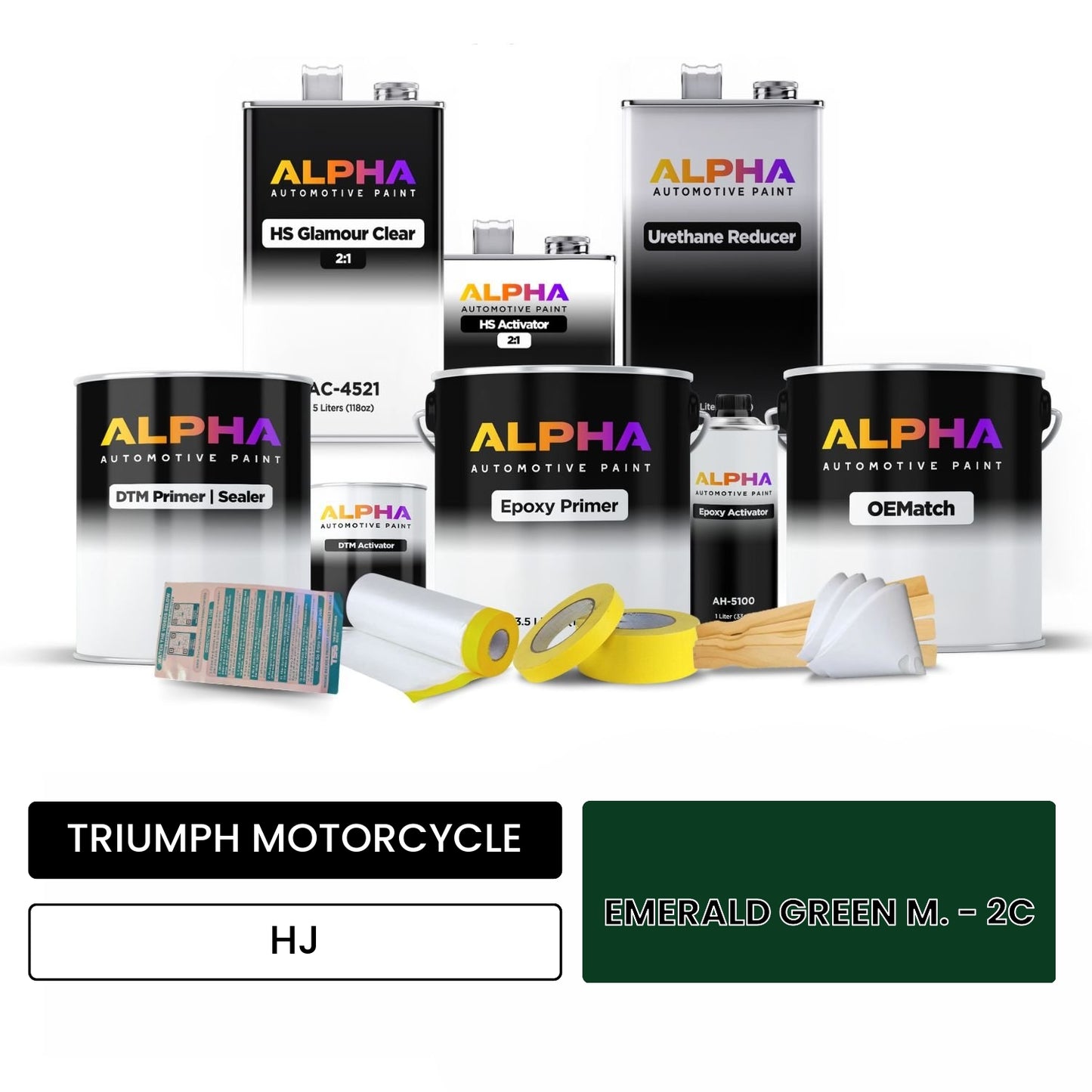 TRIUMPH MOTORCYCLE EMERALD GREEN M. - 2C HJ OEMatch Vehicle Paint Kit
