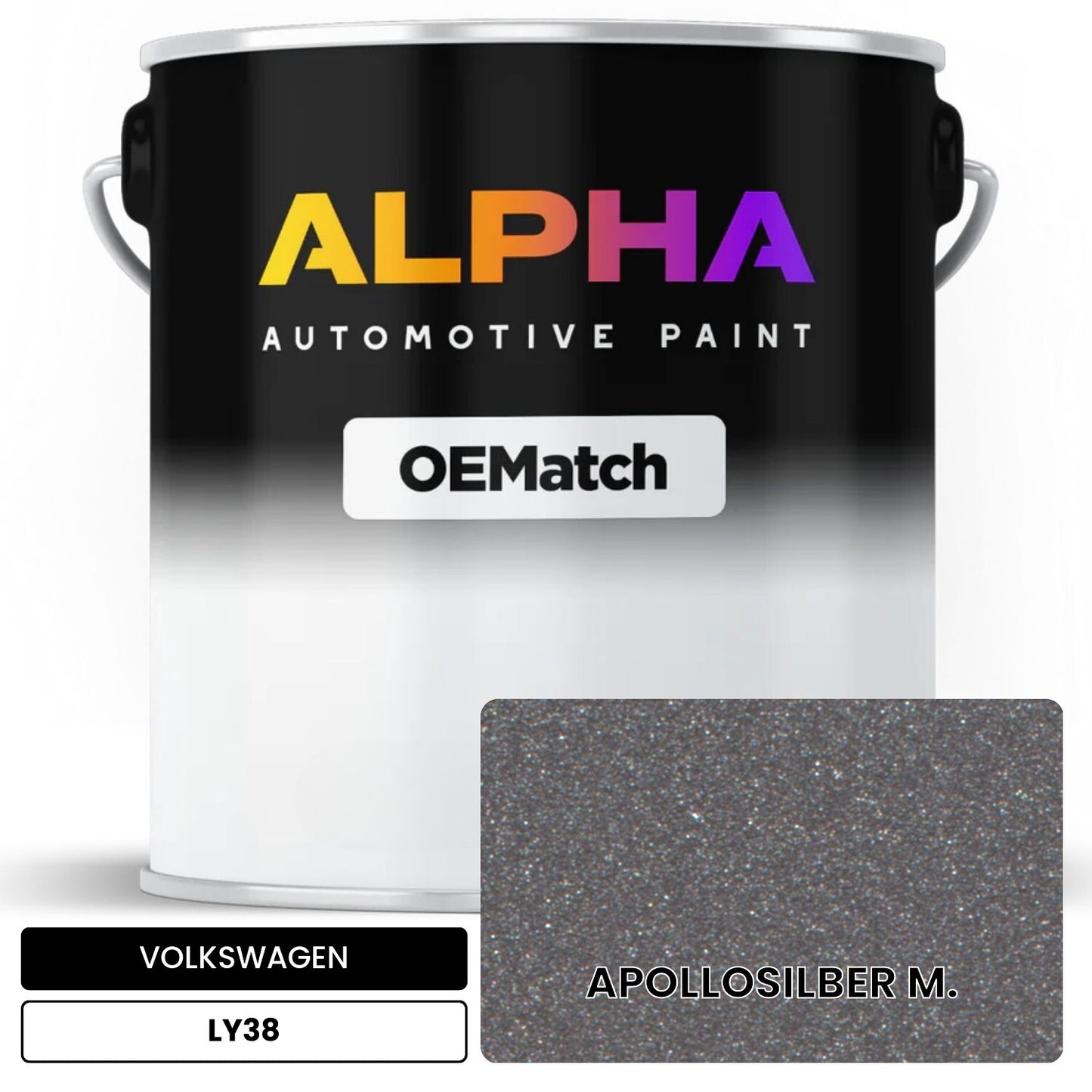 VOLKSWAGEN Apollo Silver Metallic LY38 OEMatch Basecoat