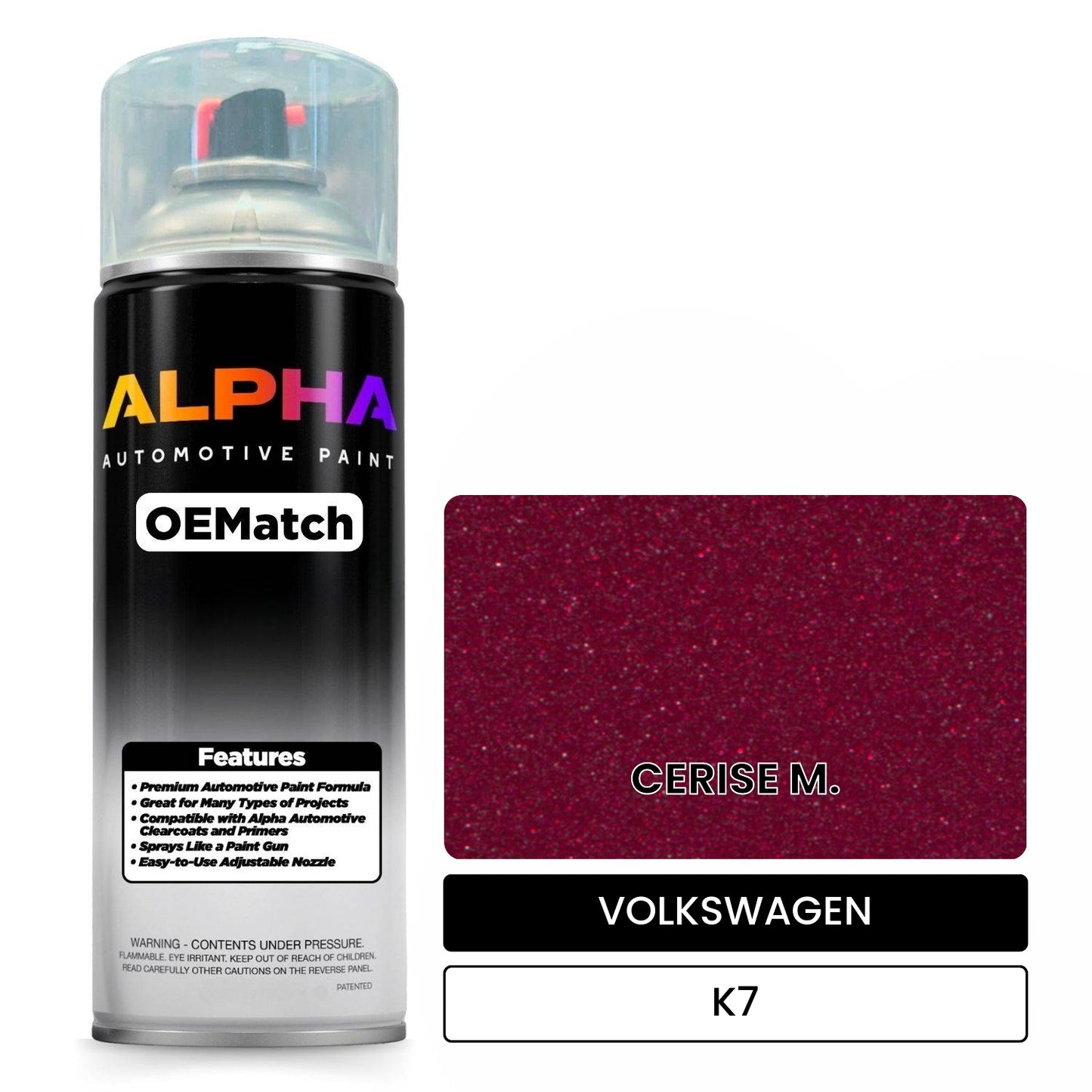 VOLKSWAGEN Cerise Metallic K7 OEMatch Spraycan