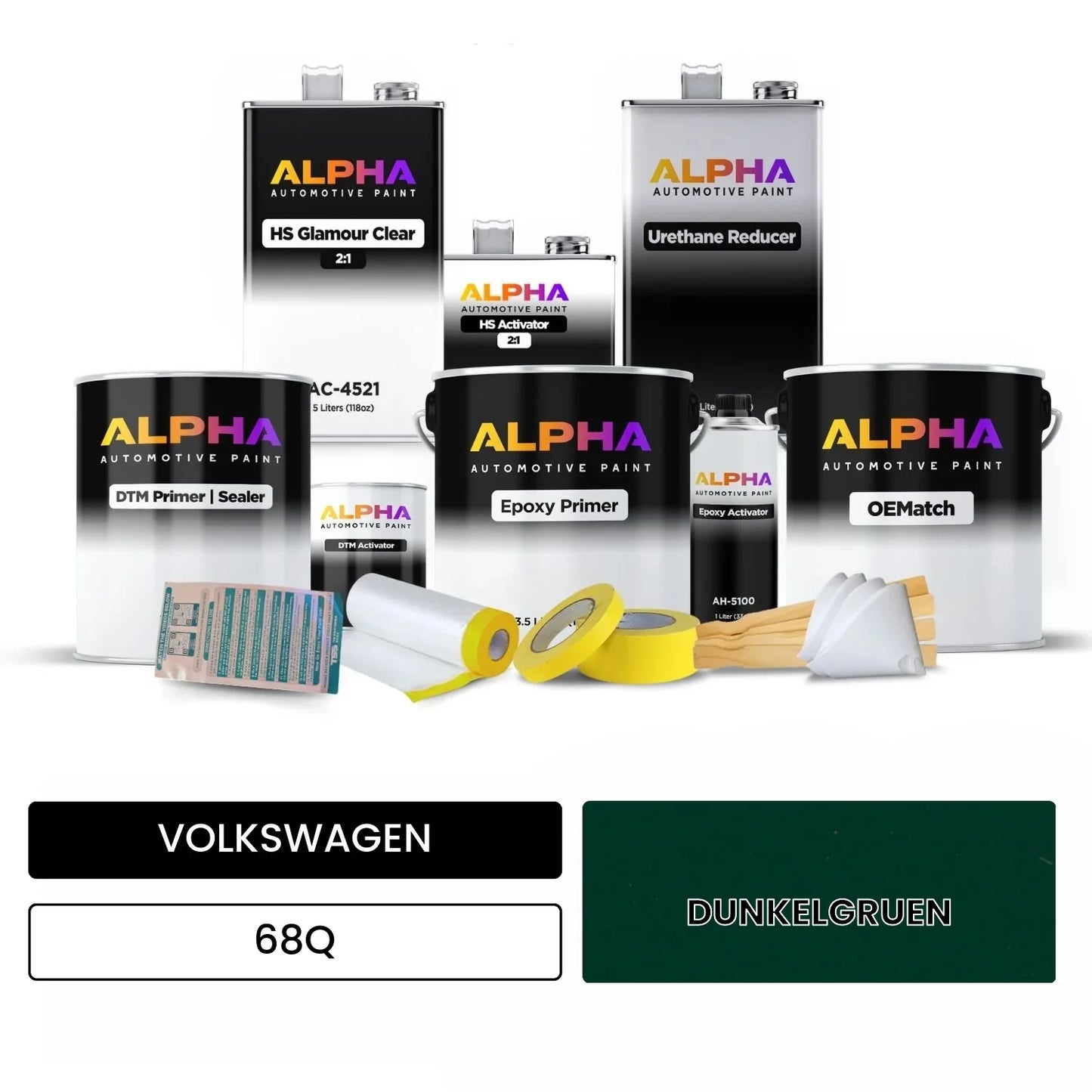 VOLKSWAGEN Dark Green 68Q OEMatch Vehicle Paint Kit