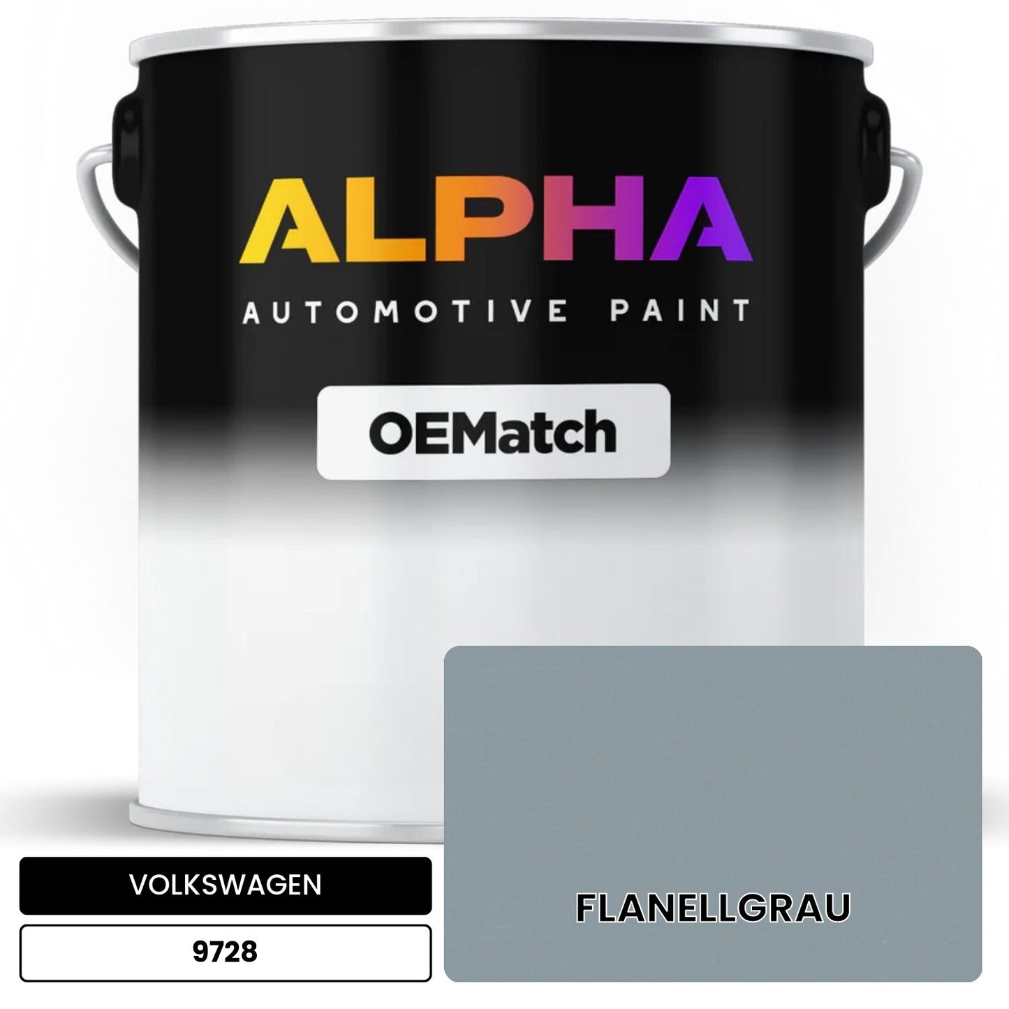 VOLKSWAGEN Flannel Grey 9728 OEMatch Basecoat