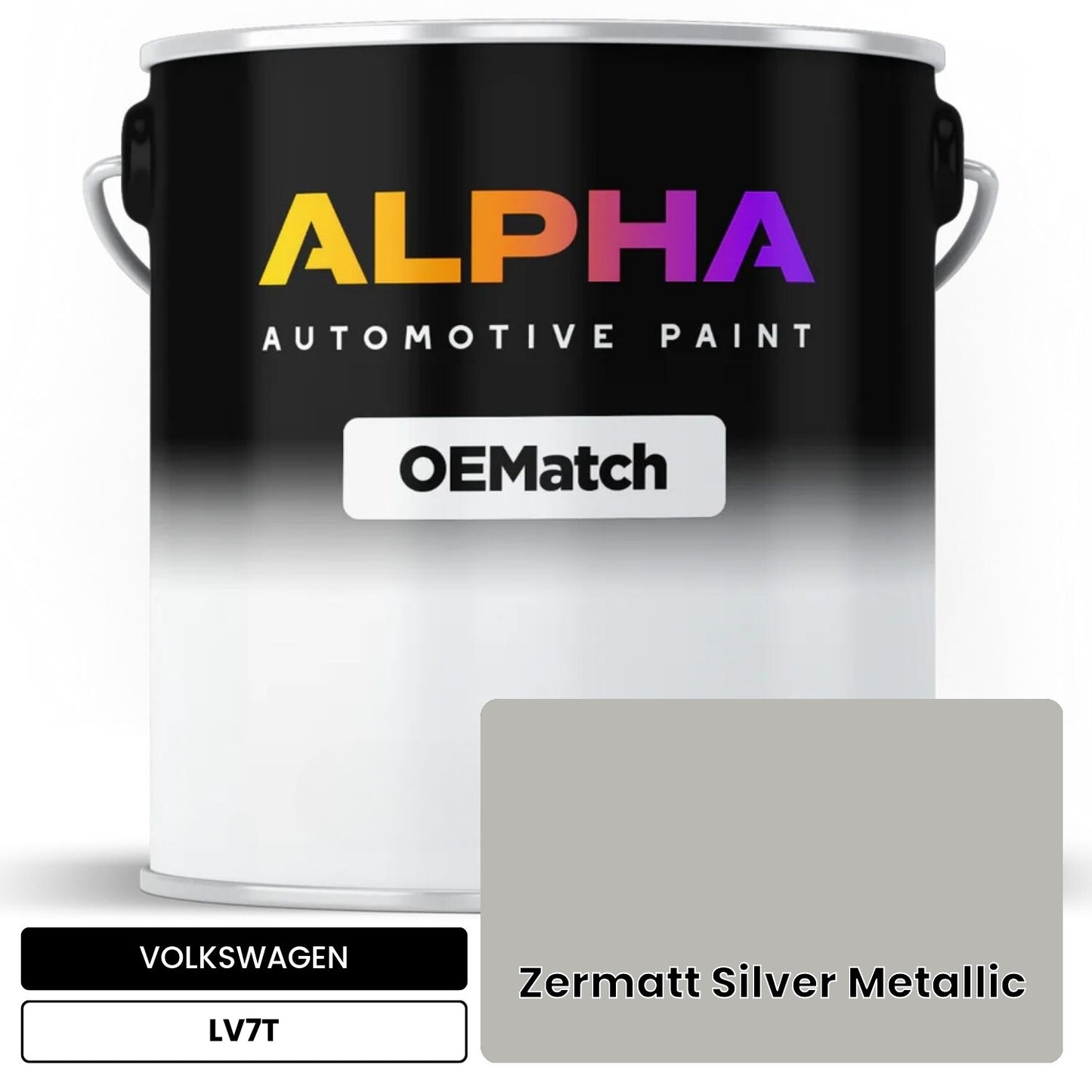 VOLKSWAGEN Zermatt Silver Metallic LV7T OEMatch Basecoat