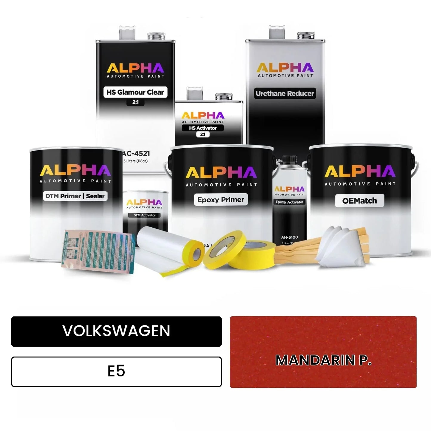 VOLKSWAGEN Mandarin Orange E5 OEMatch Vehicle Paint Kit