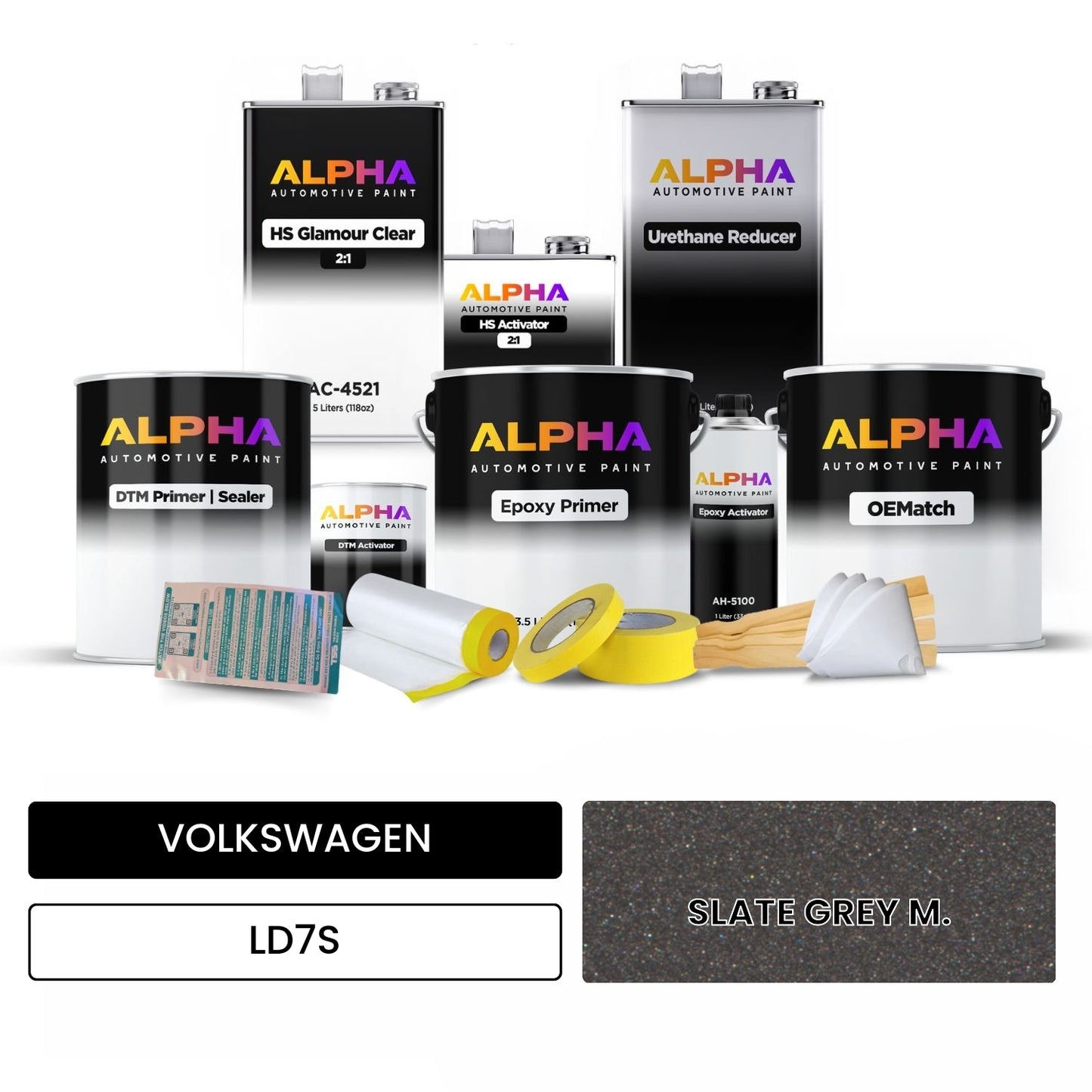VOLKSWAGEN Slate Grey Metallic LD7S OEMatch Vehicle Paint Kit