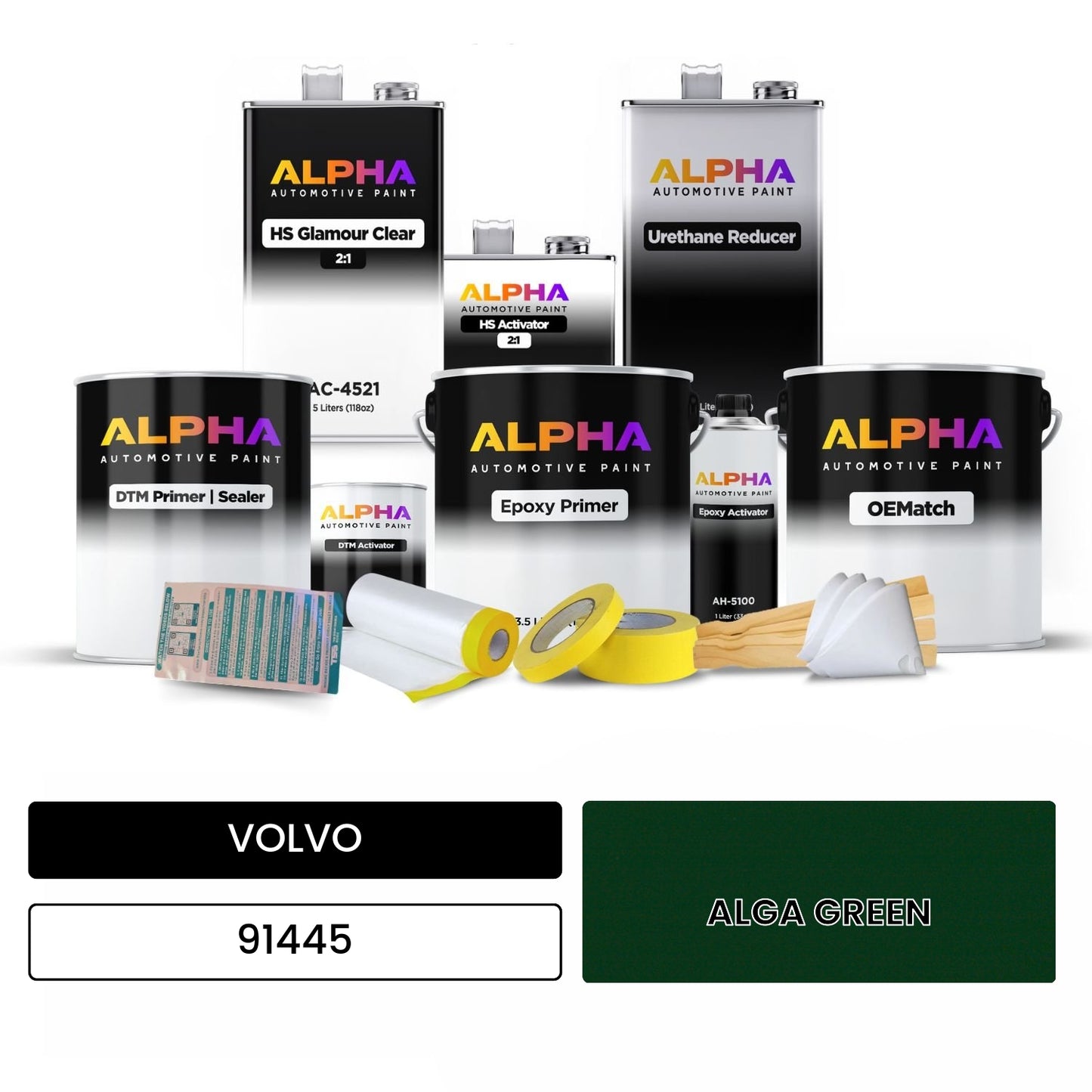 VOLVO ALGA GREEN 91445 OEMatch Vehicle Paint Kit