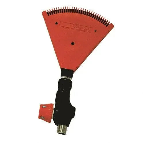 Walcom Fan Jet spray nozzle with regulator in black and red for precise spraying control