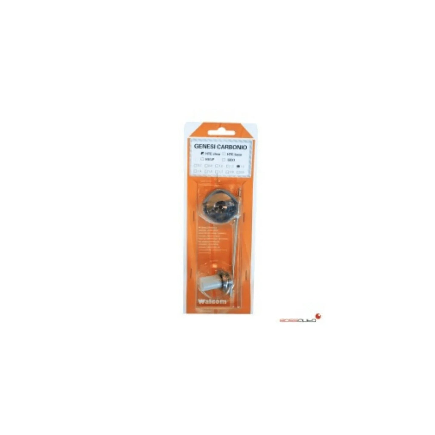 Walcom Genesi Carbonio Evo HTE Base Nozzle Set in orange blister packaging with clear plastic cover