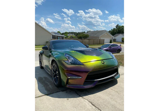Hades Superflake Dip on a Nissan — Jinxx Coating: DipYourCar Pigments needed for this look: - Hades SuperFlake Pear Color Match