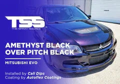 AMETHYST BLACK OVER PITCH BLACK | AUTOFLEX COATINGS | MITSUBISHI EVO - The Spray Source