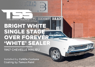 BRIGHT WHITE SINGLE STAGE OVER FOREVER ‘WHITE’ SEALER | TAMCO PAINT | 1967 CHEVELLE MALIBU