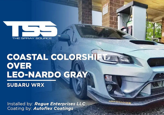 COASTAL COLORSHIFT OVER LEO-NARDO GRAY | AUTOFLEX COATINGS | PEELABLE PAINT| SUBARU WRX - The Spray Source