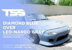 Diamond Blue over Leo-Nardo Gray on Mazda Miata