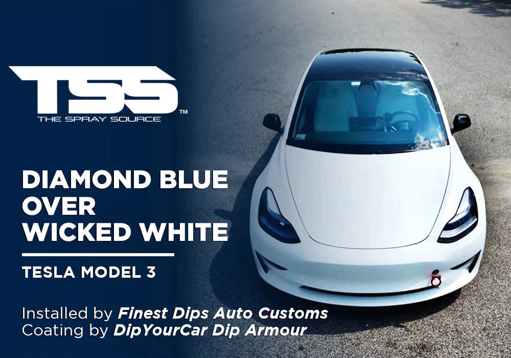 DIAMOND BLUE OVER WICKED WHITE | DIPYOURCAR | TESLA MODEL 3 - The Spray Source