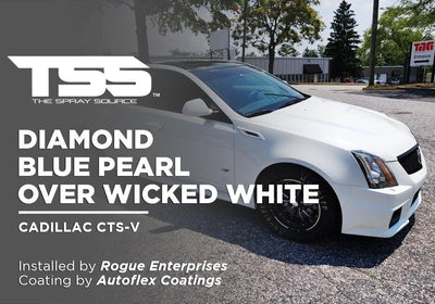 DIAMOND BLUE PEARL OVER WICKED WHITE | AUTOFLEX COATINGS | CADILLAC CTS-V