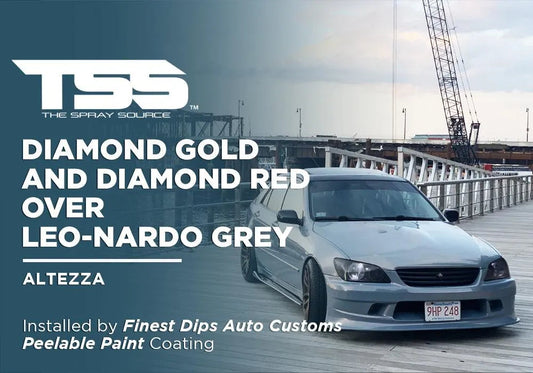DIAMOND GOLD AND DIAMOND RED OVER LEO-NARDO GREY | PEELABLE PAINT | ALTEZZA - The Spray Source