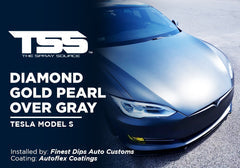 Diamond Gold over Gray on Tesla Model S