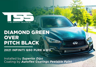DIAMOND GREEN OVER PITCH BLACK | AUTOFLEX COATINGS | 2021 INFINITI Q50 PURE AWD