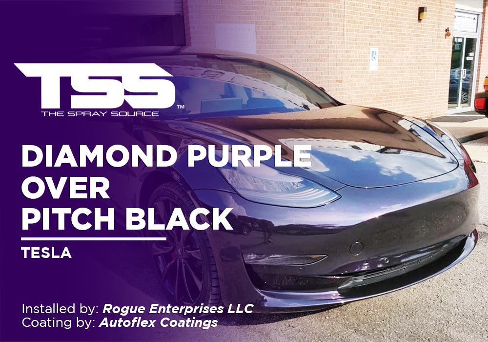 DIAMOND PURPLE OVER PITCH BLACK | AUTOFLEX COATINGS | PEELABLE PAINT | TESLA - The Spray Source