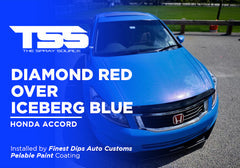 DIAMOND RED OVER ICEBERG BLUE | PEELABLE PAINT | HONDA ACCORD