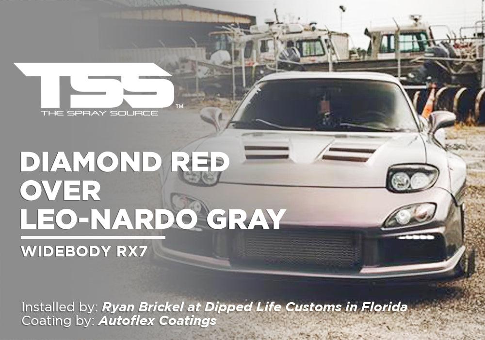 DIAMOND RED OVER LEO-NARDO GRAY | AUTOFLEX COATINGS | WIDEBODY RX7 - The Spray Source