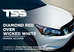 DIAMOND RED OVER WICKED WHITE | AUTOFLEX COATINGS | PEELABLE PAINT | HONDA ACCORD - The Spray Source