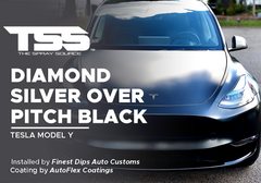 DIAMOND SILVER OVER PITCH BLACK | AUTOFLEX COATINGS | TESLA MODEL Y - The Spray Source